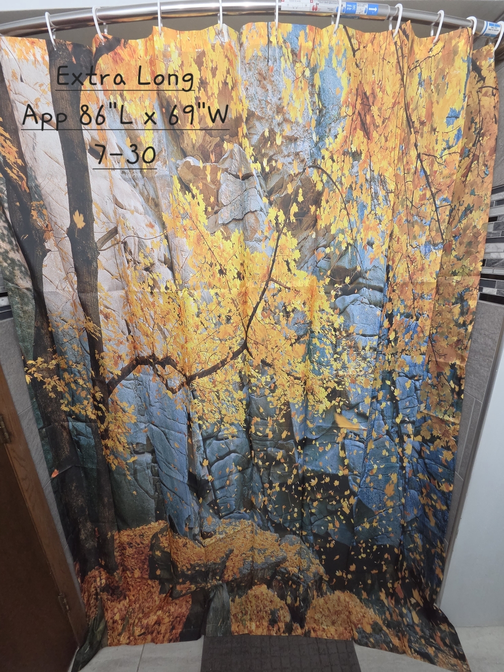 Nwot, Autumn Forest Wall Tapestry - Yellow & Blue Scenic Print